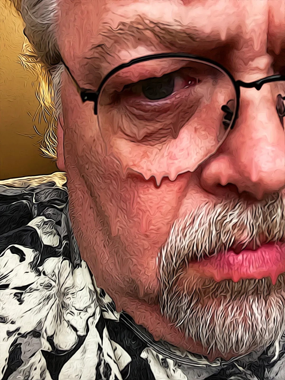 Painted-style close-up portrait of Michael D Clute